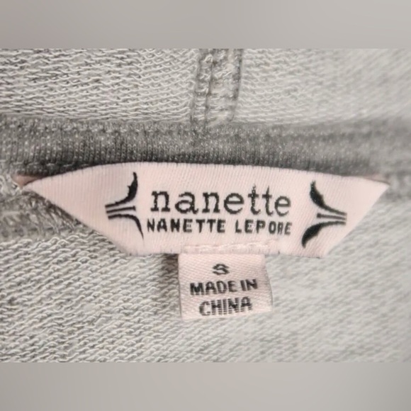 Nanette Lepore Oversized Pullover Hoodie Gray Short Sleeve Women’s Small - Picture 10 of 10